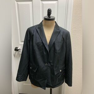 Calvin Klein Size 20W Women Long Sleeve Jacket Button Pockets Blazer